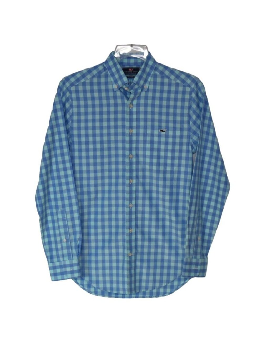 Vineyard Vines Mens Slim Fit Tucker Shirt XS Blue Plaid Check Button Down Preppy